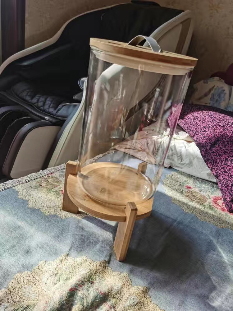 高硼硅玻璃可乐桶,凉水壶带龙头大容量