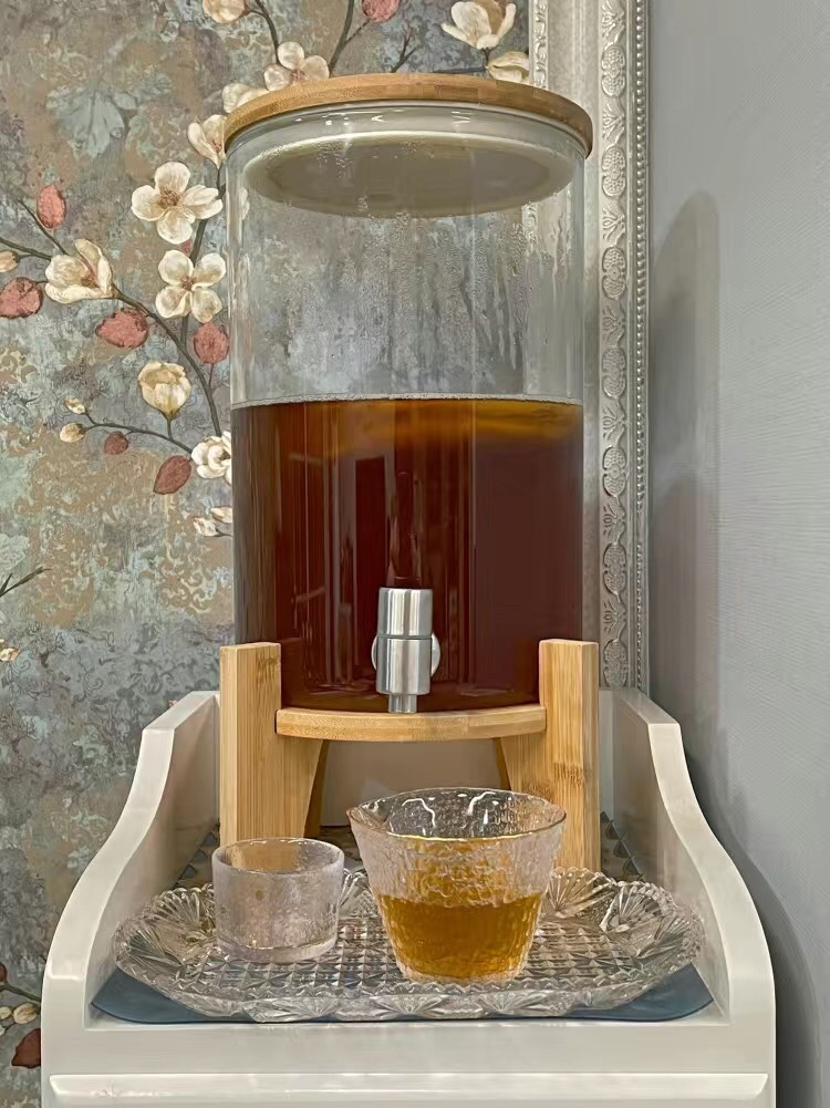高硼硅玻璃凉水壶带龙头大容量,可以泡酒,可以调酒