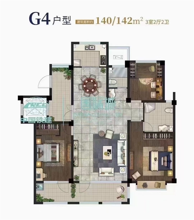 中铁国际城3期洋房,一楼带院,140平,大三居,原价128万88万,现价116万88 仅此一套,现房