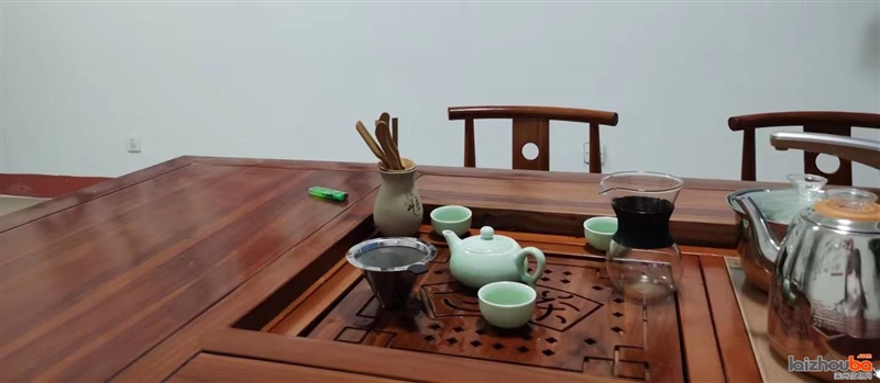 九九九成新实木茶台桌椅组合,四牛角椅加一圈椅,低价售