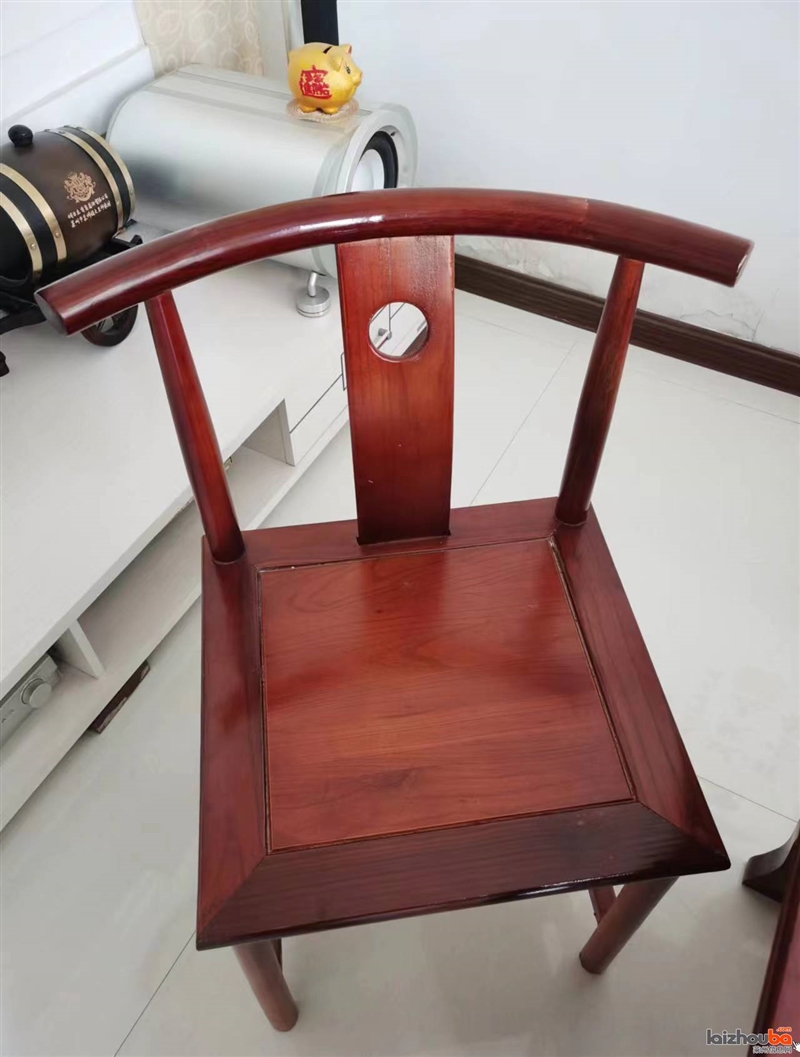 九九九成新实木茶台桌椅组合,四牛角椅加一圈椅,低价售