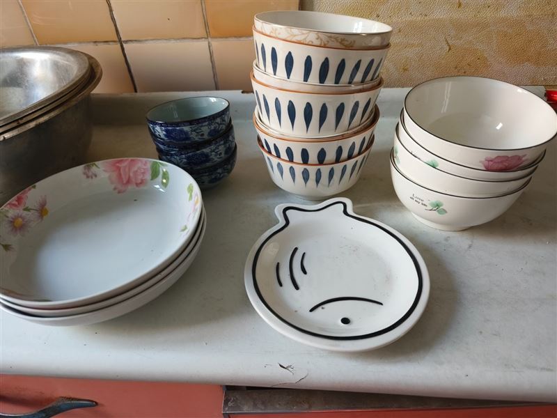 盘子碗,不锈钢盆,塑料盆27样,一共40元