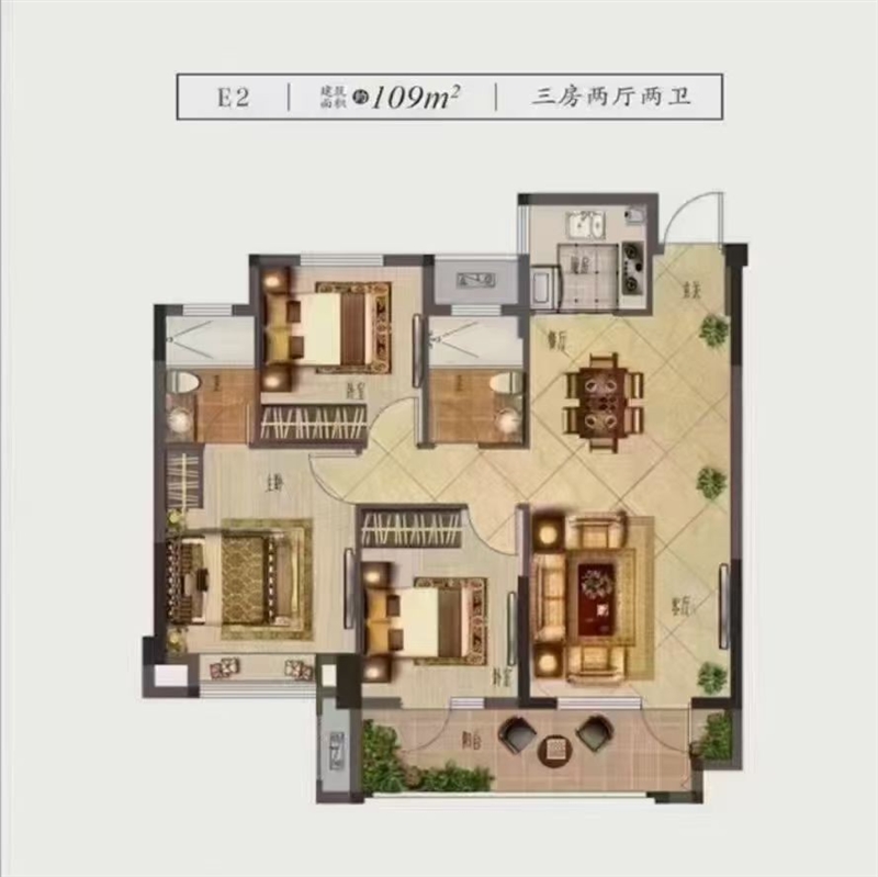 一口价48 6万实验学校旁,三室两厅两卫双阳台,送永久地下车位