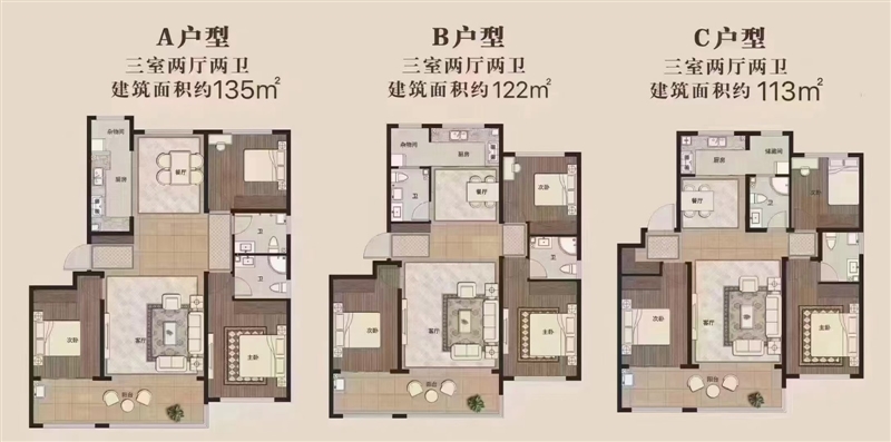3市中心位置电梯洋房,64万5起,南向双阳台,户型方正,全明户型