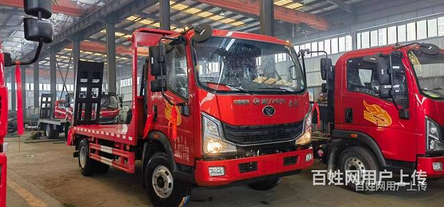烟台挖机蓝牌平板运输车 拖60/80小挖机拖板车批发价