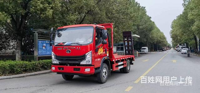 烟台挖机蓝牌平板运输车 拖60/80小挖机拖板车批发价